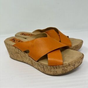 Korks by Kork-Ease Leather Wedge Platform Sandals